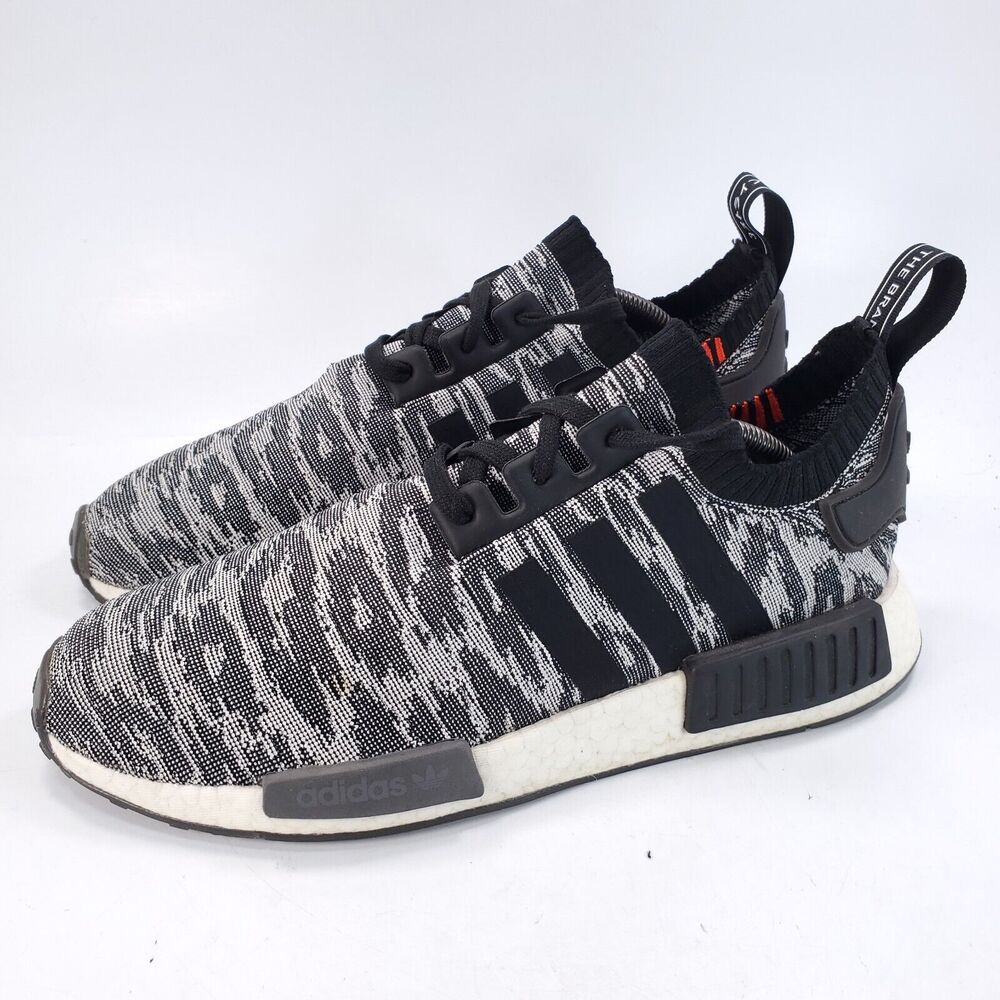 Adidas NMD R1 Athletic Lace Up Running Shoe Mens Size 10 CQ2444 Gray White Black